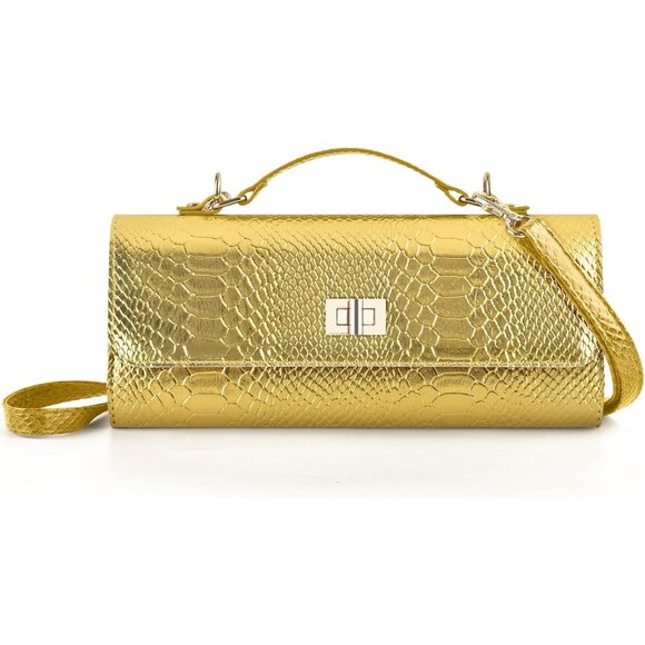Women's Yellow Cocktail Formal Evening Crossbody Shoulder Strap Envelope Bag